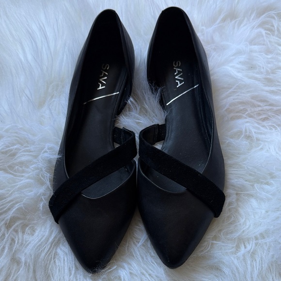 SAVA Shoes - Anthropologie SAVA SOFTWALK D'ORSAY LENNOX FLATS SHOE Black size 39 US 8